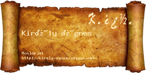Király Ágnes névjegykártya