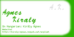 agnes kiraly business card